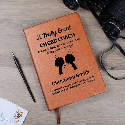 Cheer Coach Personalized Leather Journal – Coach Thank You Gift – view 2
