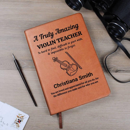 Violin Teacher Personalized Leather Journal – Appreciation – view 10