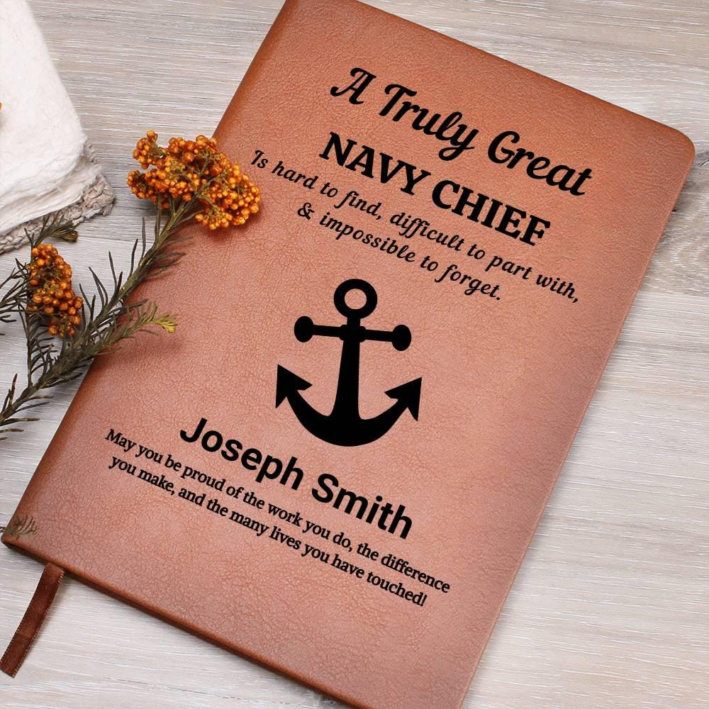 Navy Chief Personalized Leather Journal