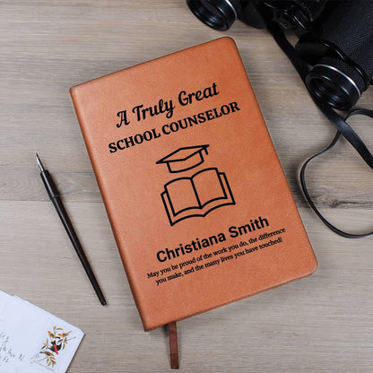 School Counselor Personalized Leather Journal – Appreciation Gift – view 2