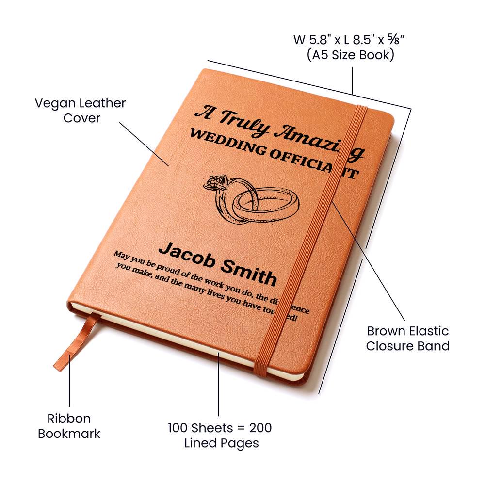 Wedding Officiant Personalized Leather Journal – Officiant Book – view 3