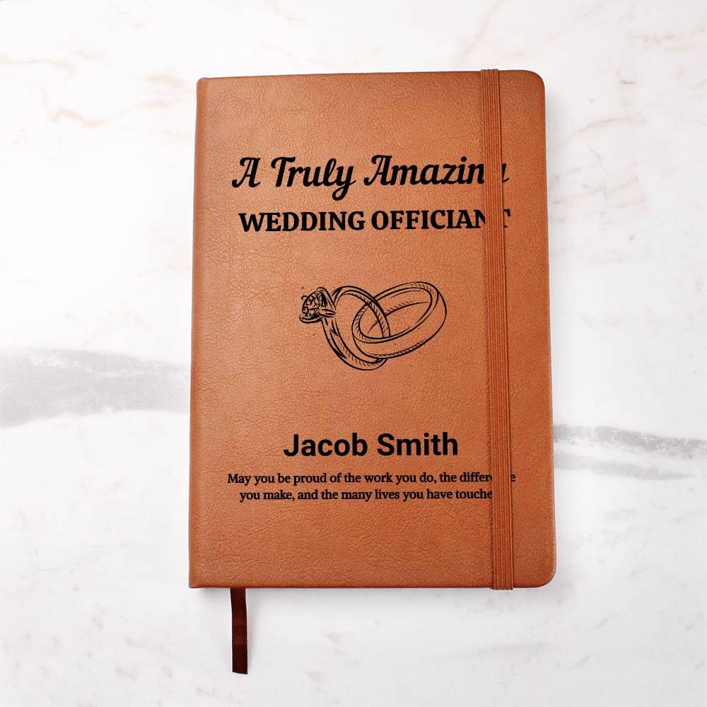 Wedding Officiant Personalized Leather Journal – Officiant Book – view 7