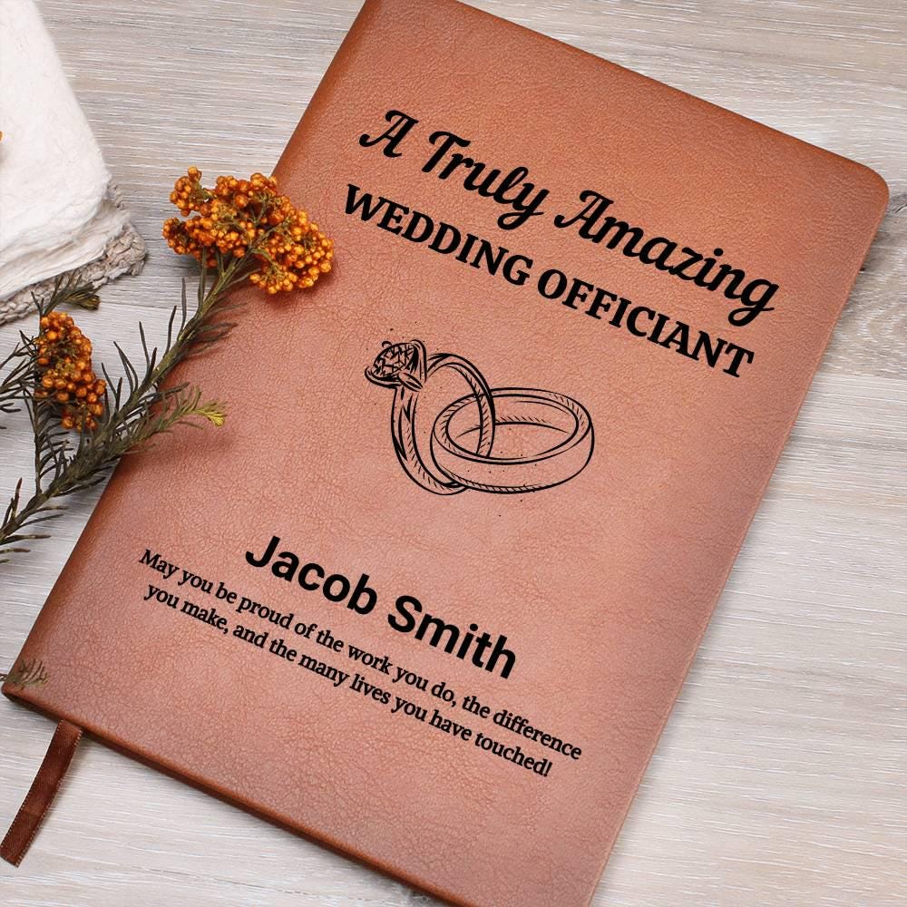 Wedding Officiant Personalized Leather Journal – Officiant Book