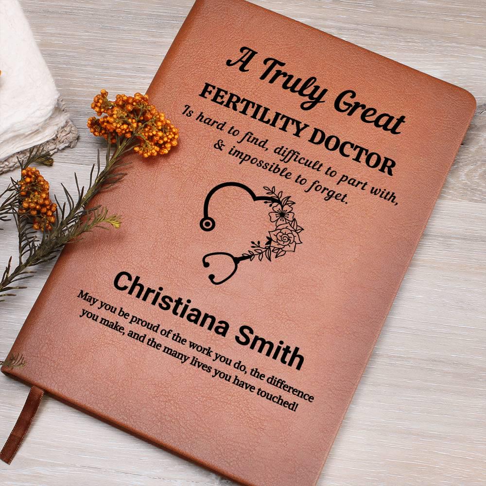 Fertility Doctor Personalized Leather Journal – Gift