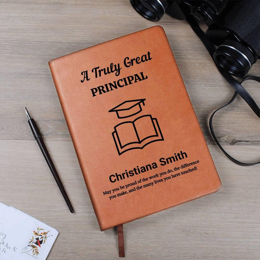 Principal Personalized Leather Journal – Thank You or Retirement Gift – view 2