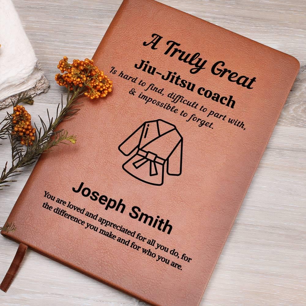Jiu Jitsu Coach Personalized Leather Journal – Martial Arts Gift