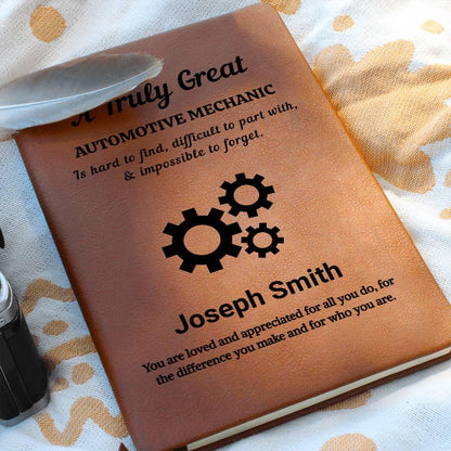 Automotive Mechanic Gift Personalized Leather Journal – view 8