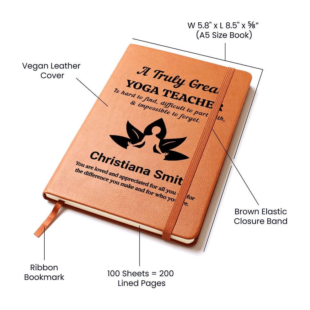 Yoga Teacher Personalized Gift Leather Journal – Yogi – view 3
