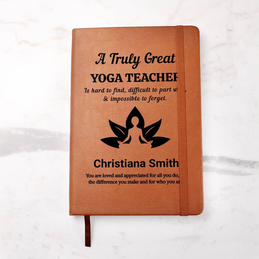 Yoga Teacher Personalized Gift Leather Journal – Yogi – view 7