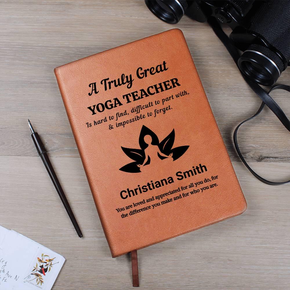 Yoga Teacher Personalized Gift Leather Journal – Yogi – view 2
