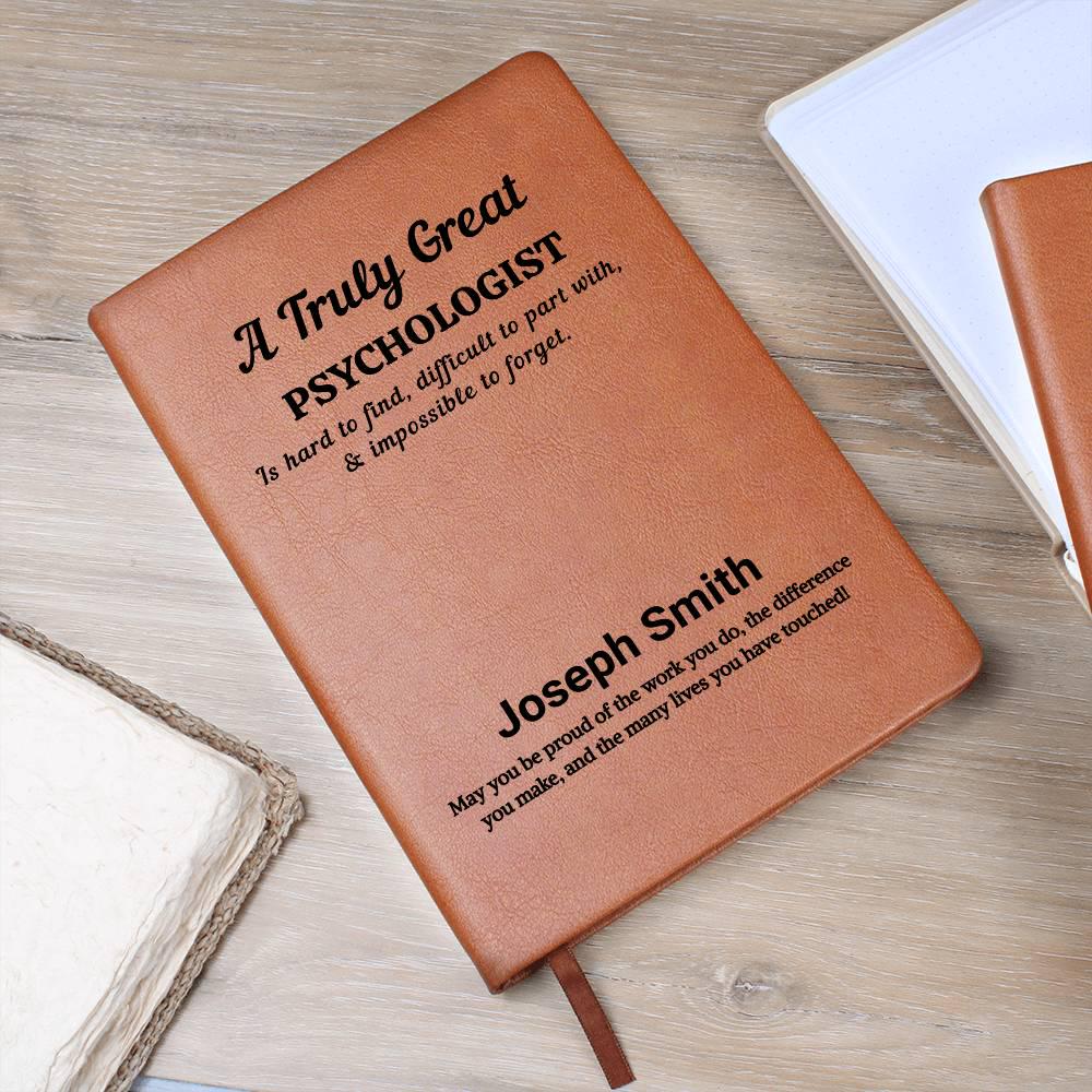 Psychologist Gift Personalized Leather Journal – Psych Grad Gift – view 7