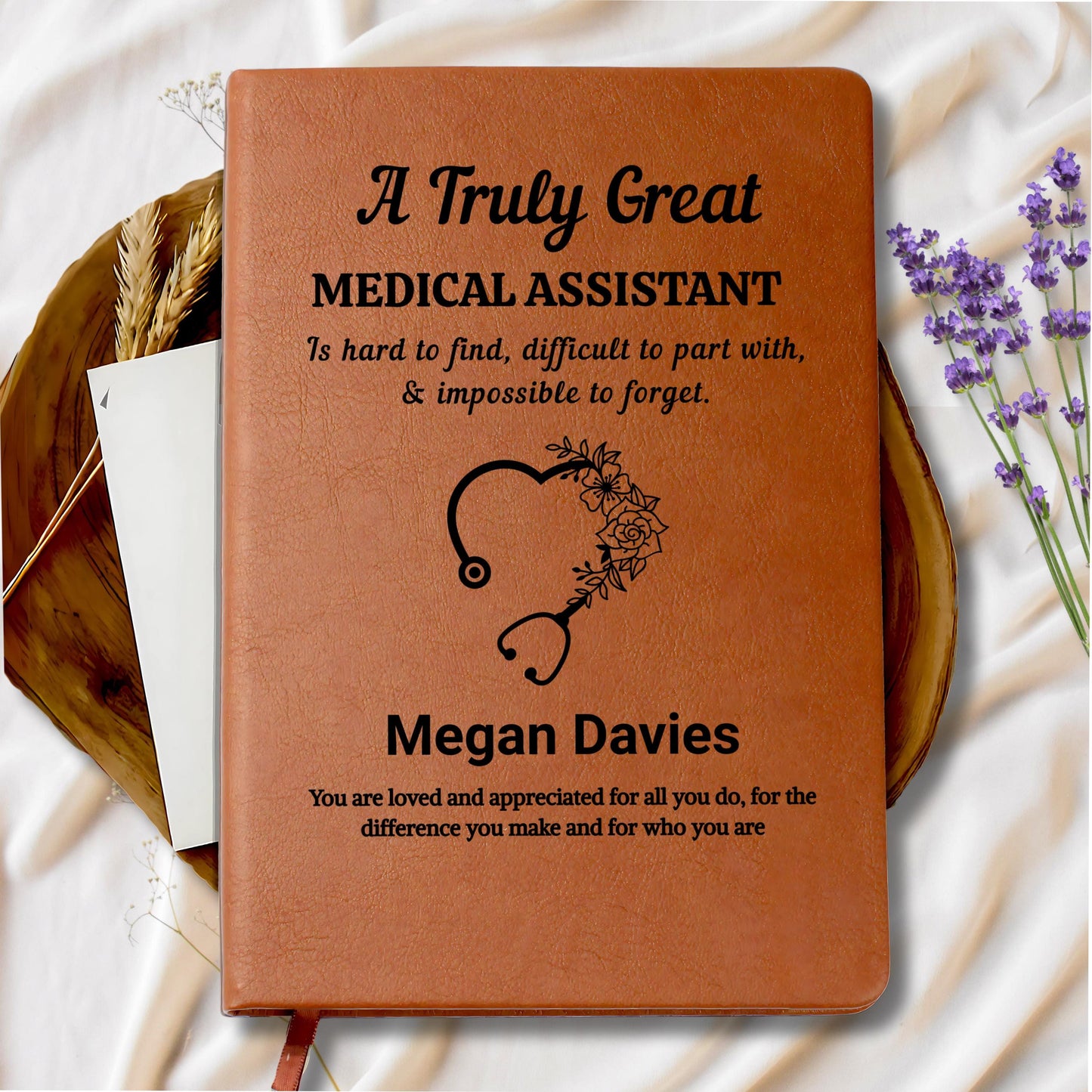 Medical Assistant Gift Personalized Leather Journal – CMA Gifts – view 9
