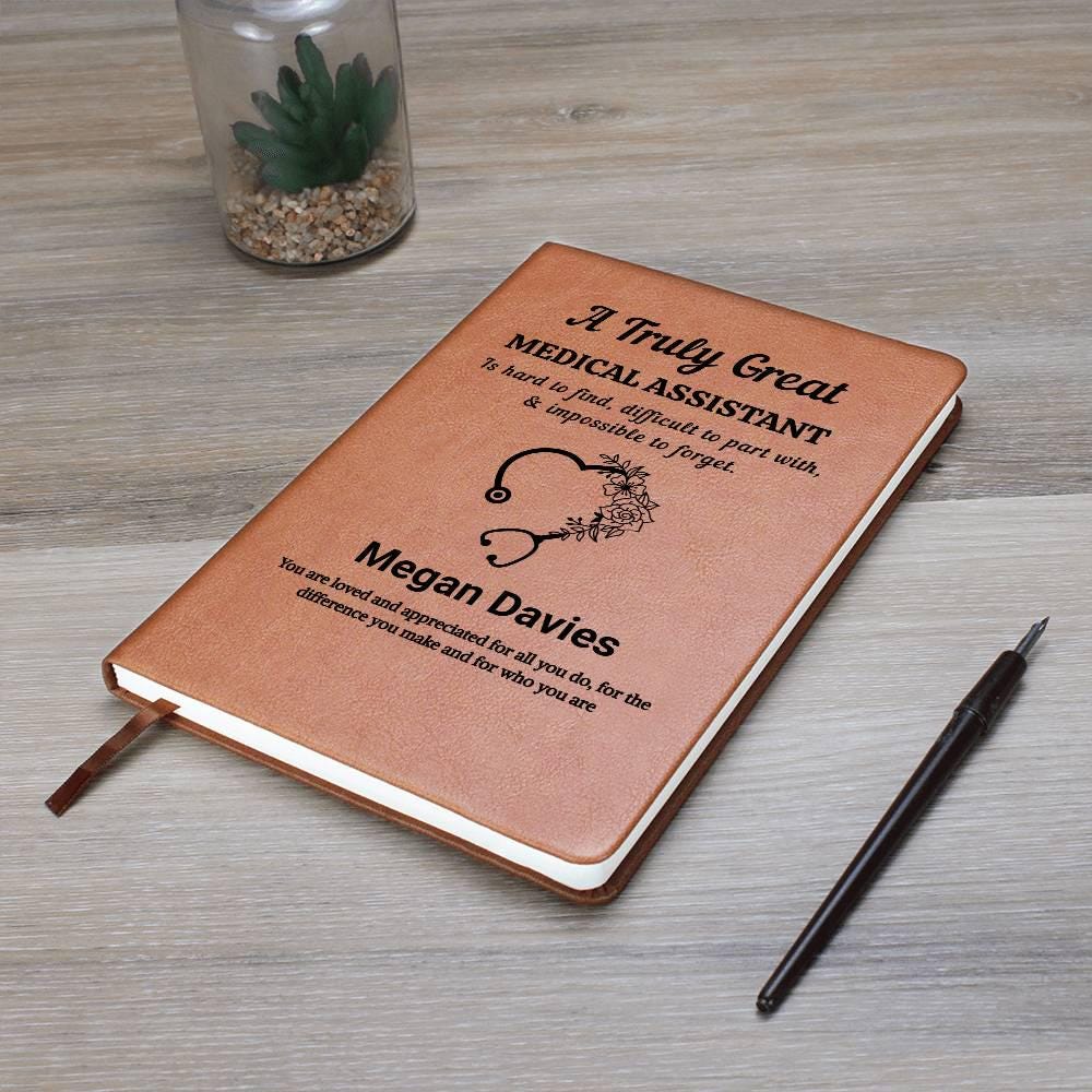 Medical Assistant Gift Personalized Leather Journal – CMA Gifts – view 7