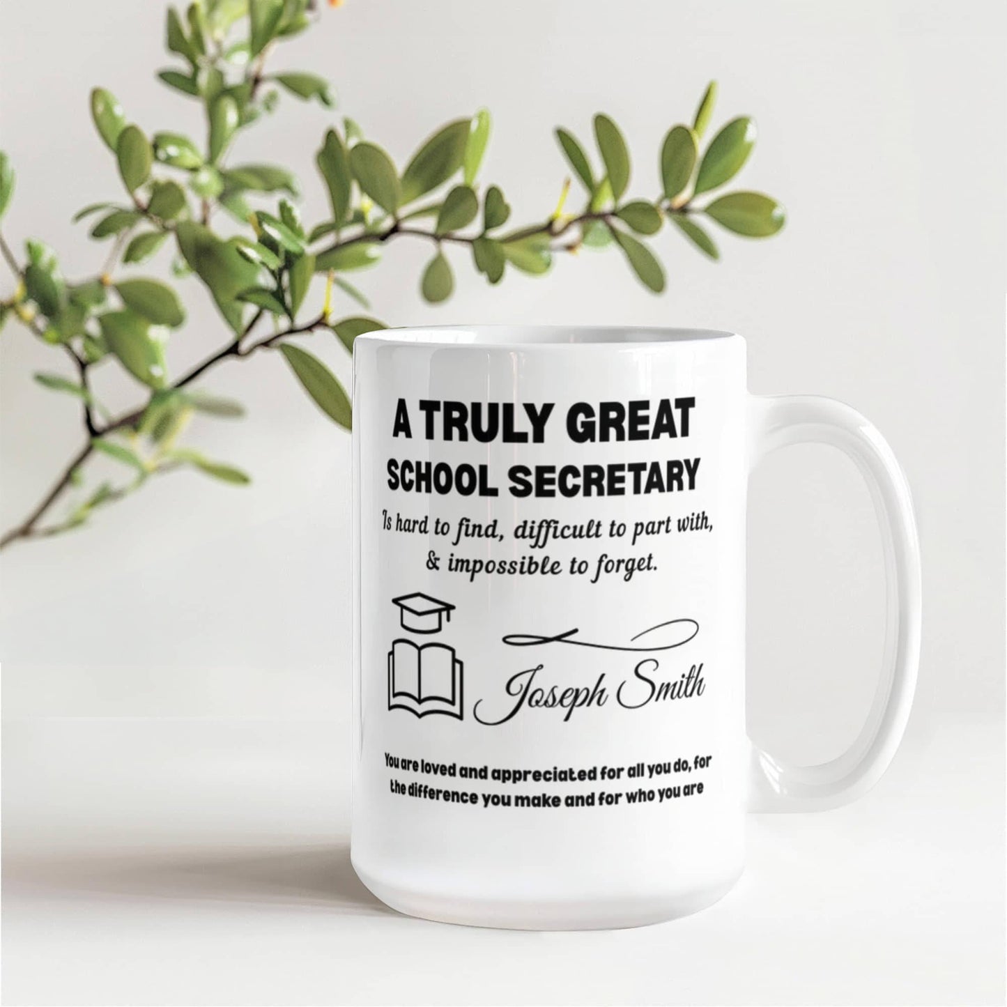 School Secretary Personalized Two Accent Mug – Appreciation Gift – view 5