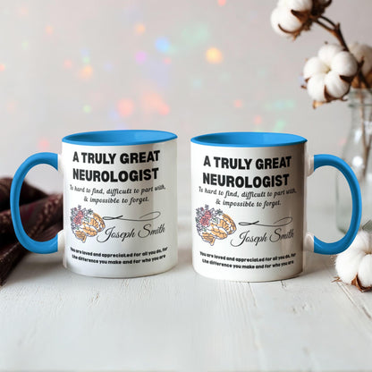 Neurologist Gift Personalized Color Accent Mug – Brain Doctor Gift – view 7