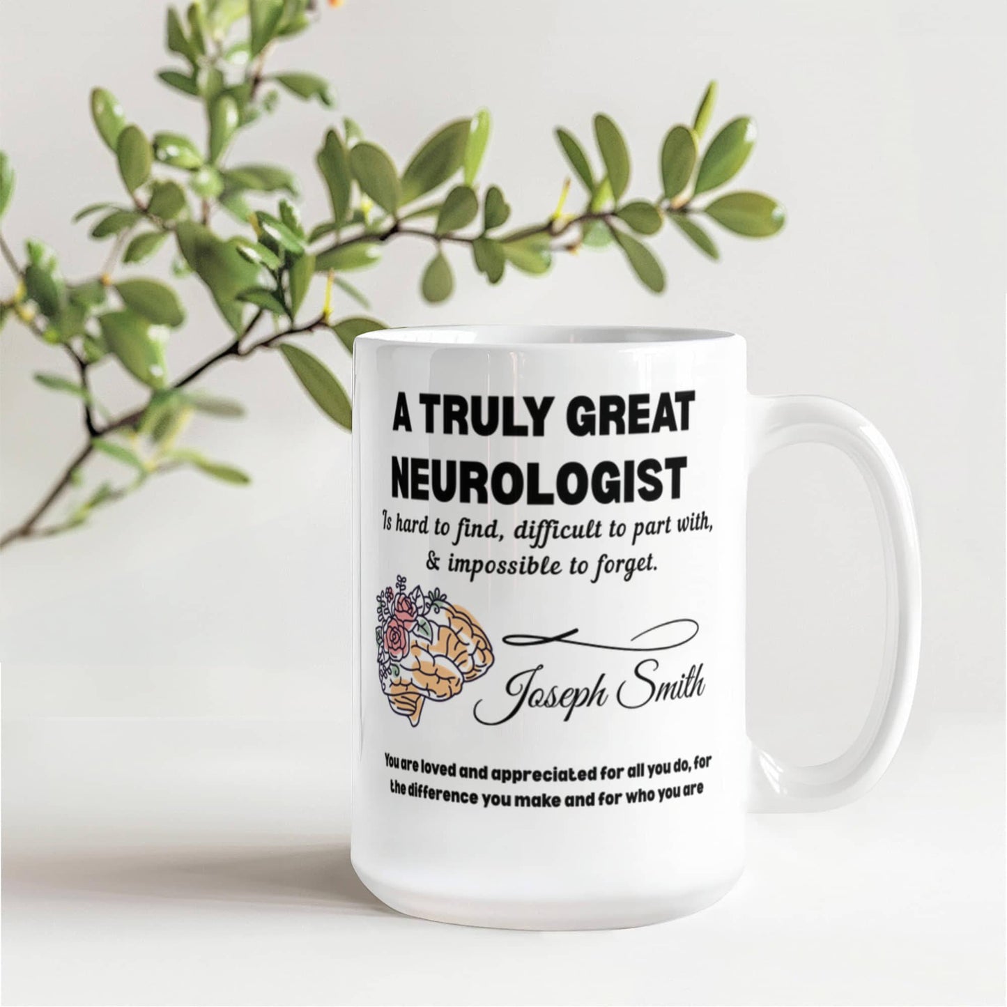 Neurologist Gift Personalized Color Accent Mug – Brain Doctor Gift – view 9