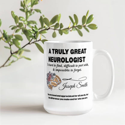 Neurologist Gift Personalized Color Accent Mug – Brain Doctor Gift – view 9