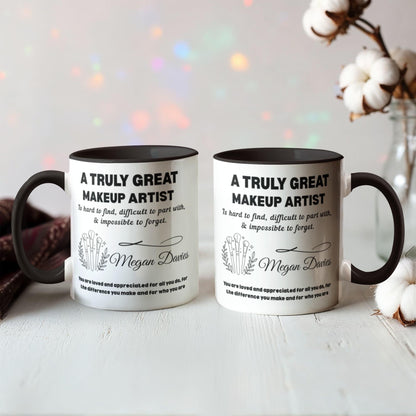 Makeup Artist Personalized Color Accent Mug – Beauty Professional Gift – view 7