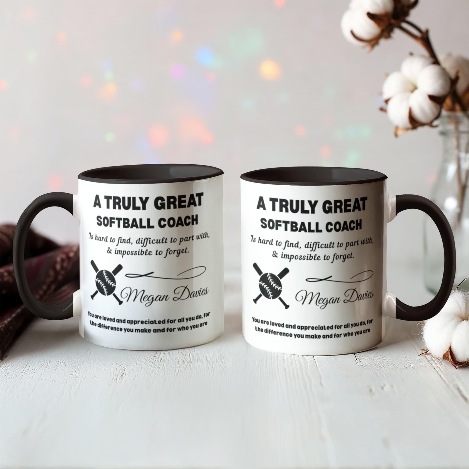 Personalized Softball Coach Mug Color Accent – Coach Appreciation Gift – view 5