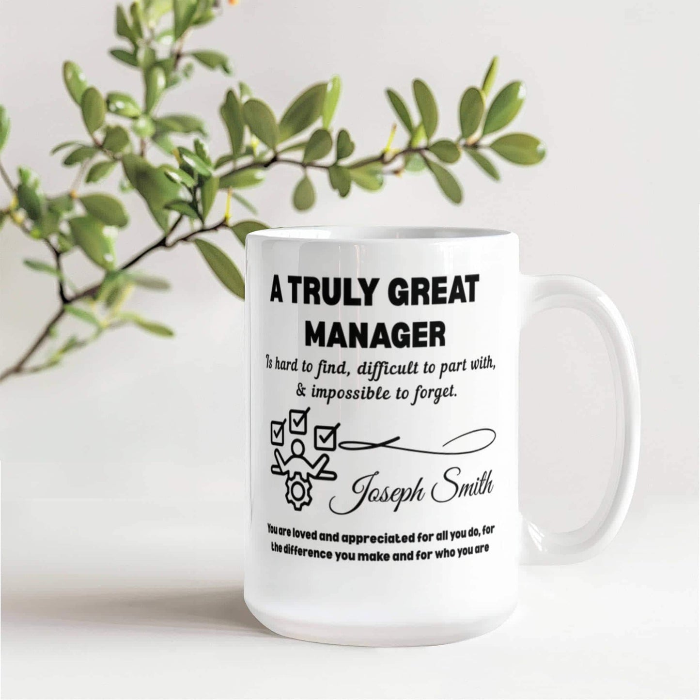 Manager Gift Personalized Color Accent Mug – Leaving & Christmas Gift – view 10