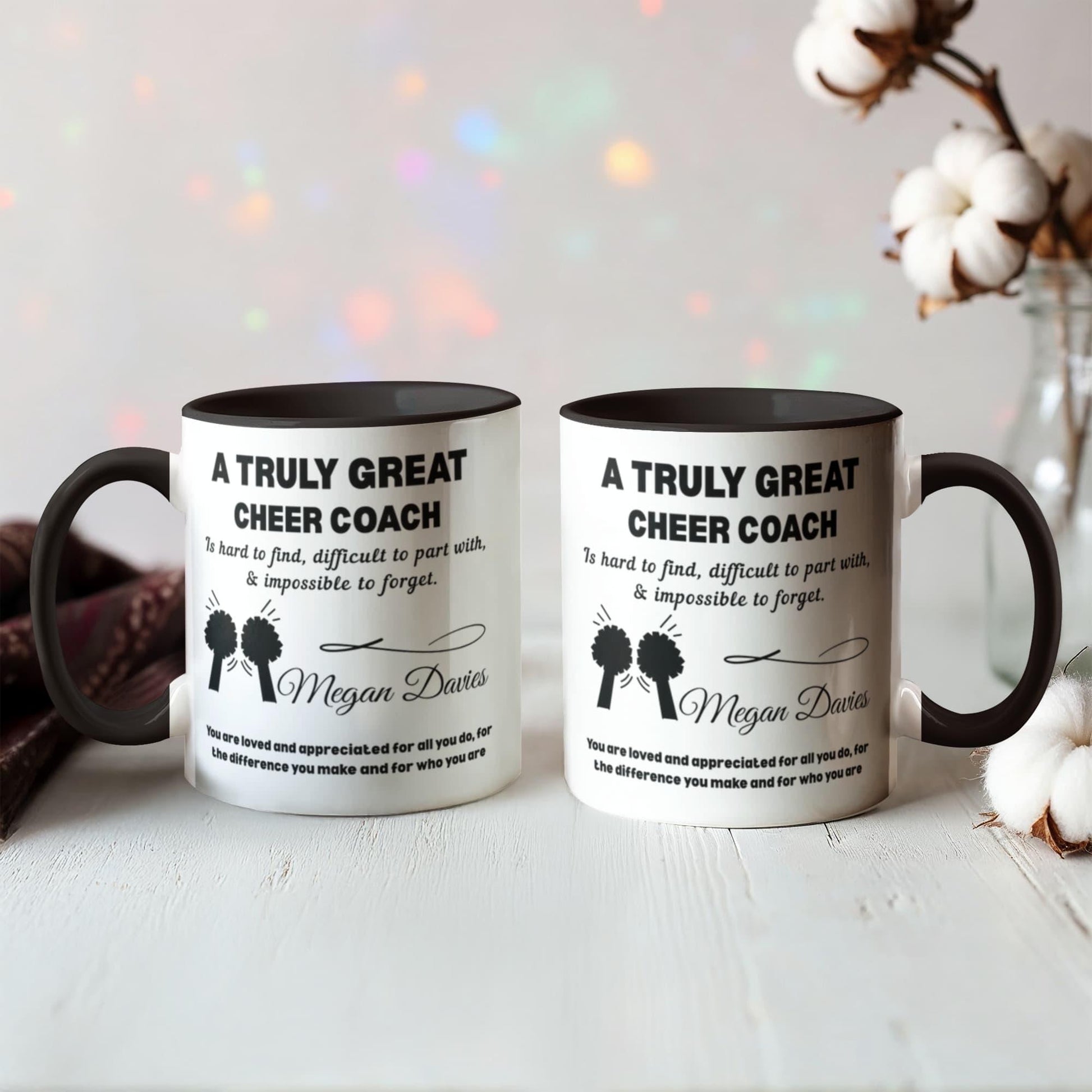 Cheer Coach Personalized Color Accent Mug – Coach Thank You Gift – view 8