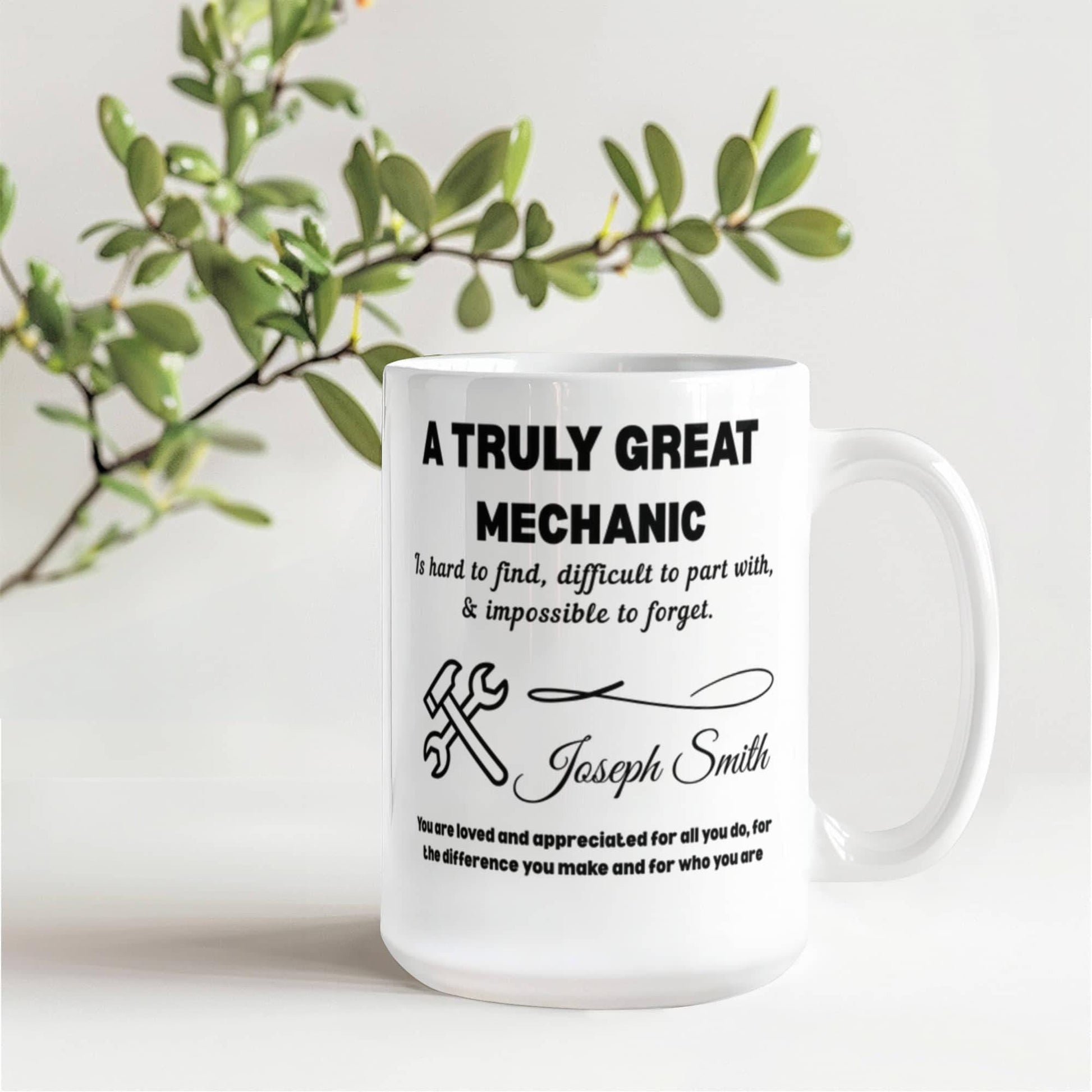 Mechanic Gift Personalized Color Accent Mug – Gift for Auto – view 9