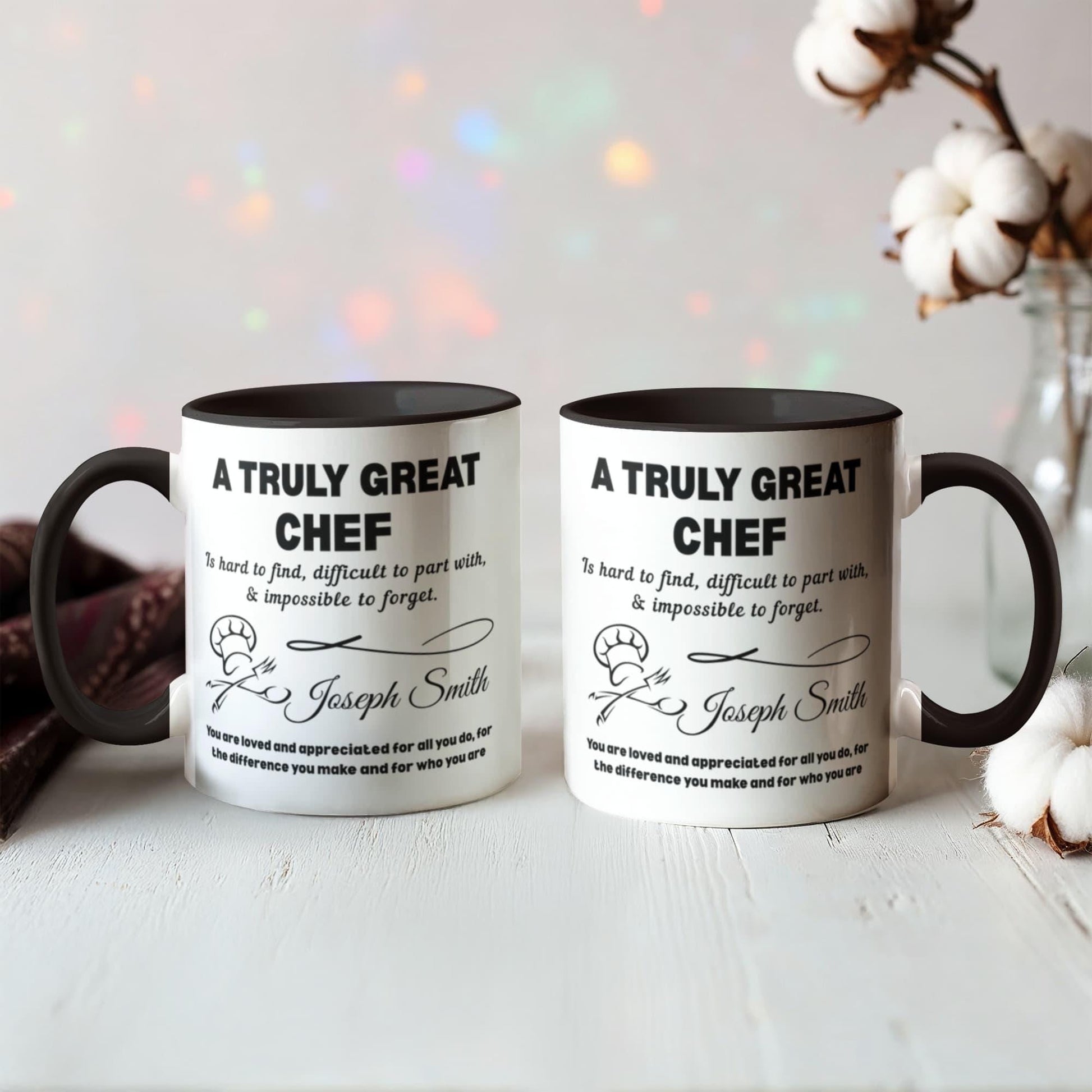 Chef Gift Personalized Color Accent Mug – Culinary Gifts – view 9