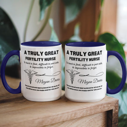 Fertility Nurse Gift Personalized Color Accent Mug – Graduation Gift – view 6