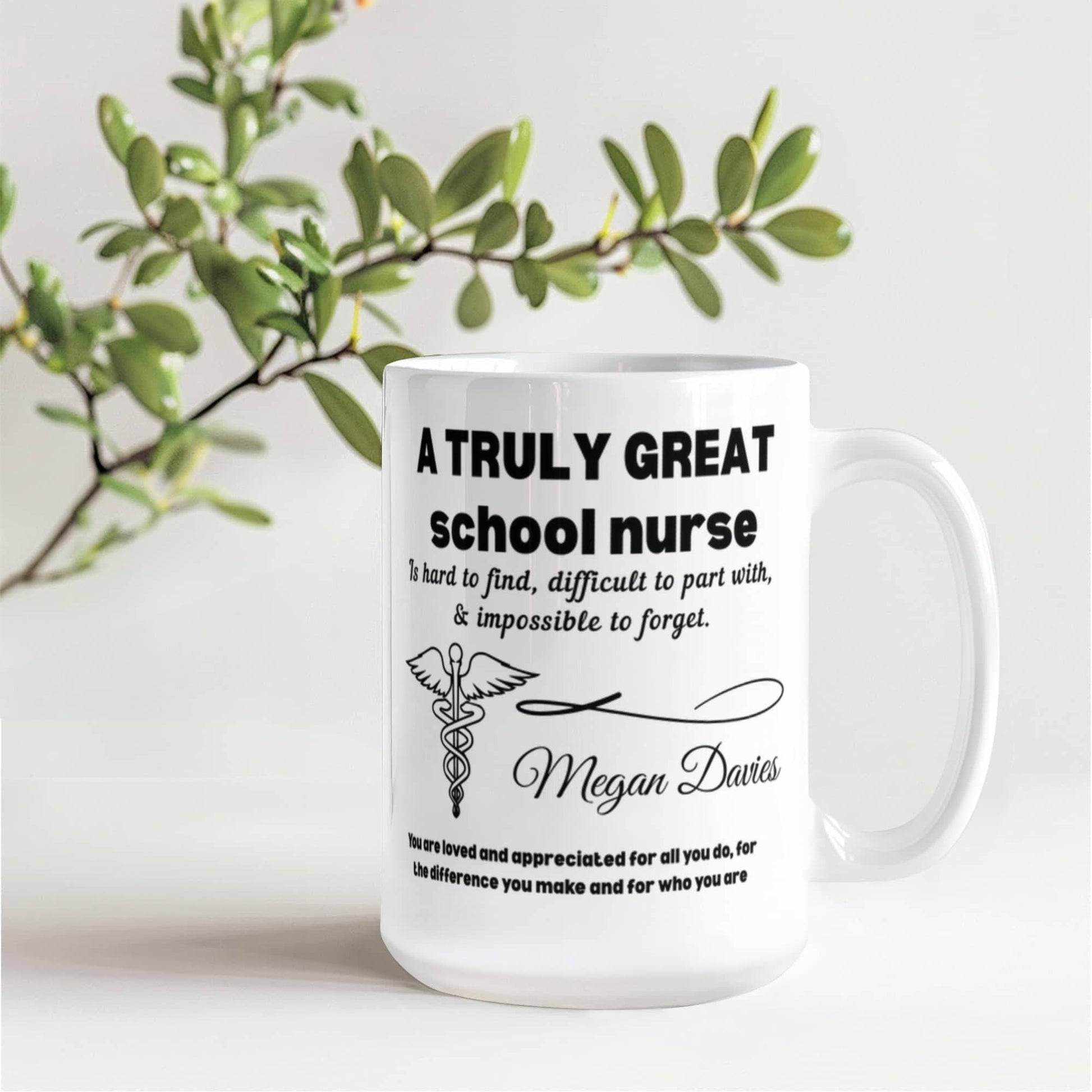 Personalized School Nurse Color Accent Mug: Appreciation & Thank You – view 10