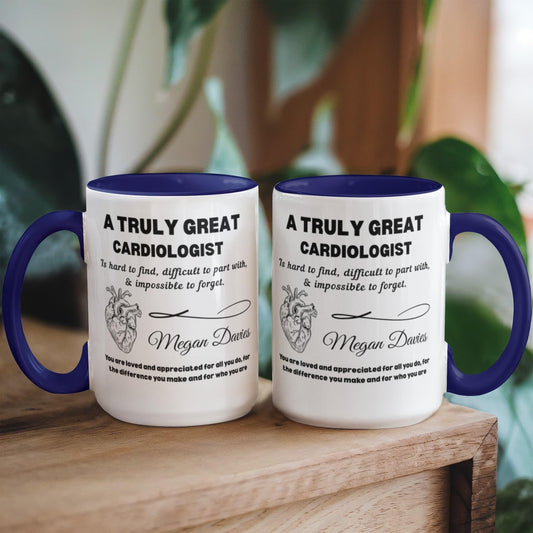 Cardiologist Personalized Color Accent Mug – Cardiology Gifts – view 2