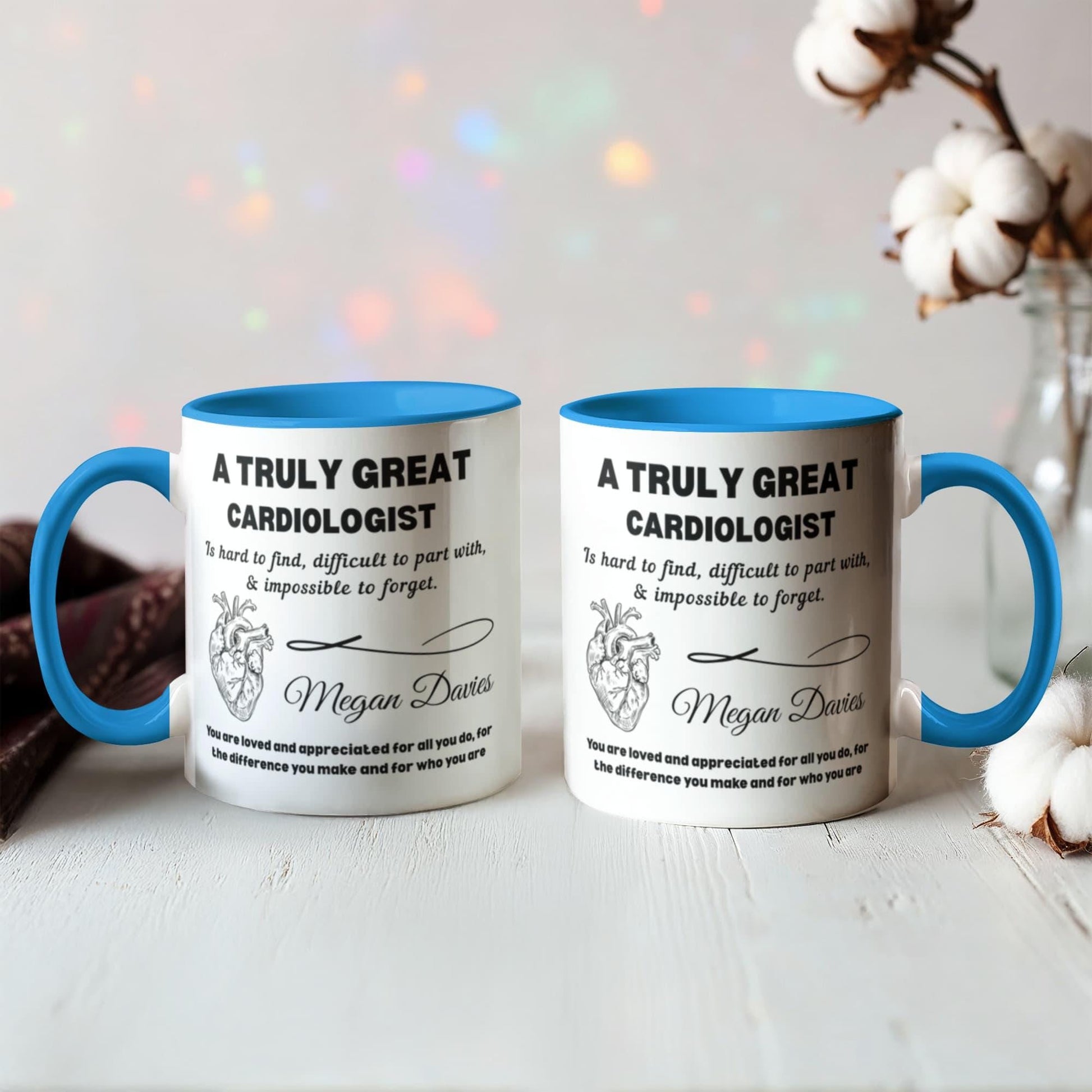 Cardiologist Personalized Color Accent Mug – Cardiology Gifts – view 8