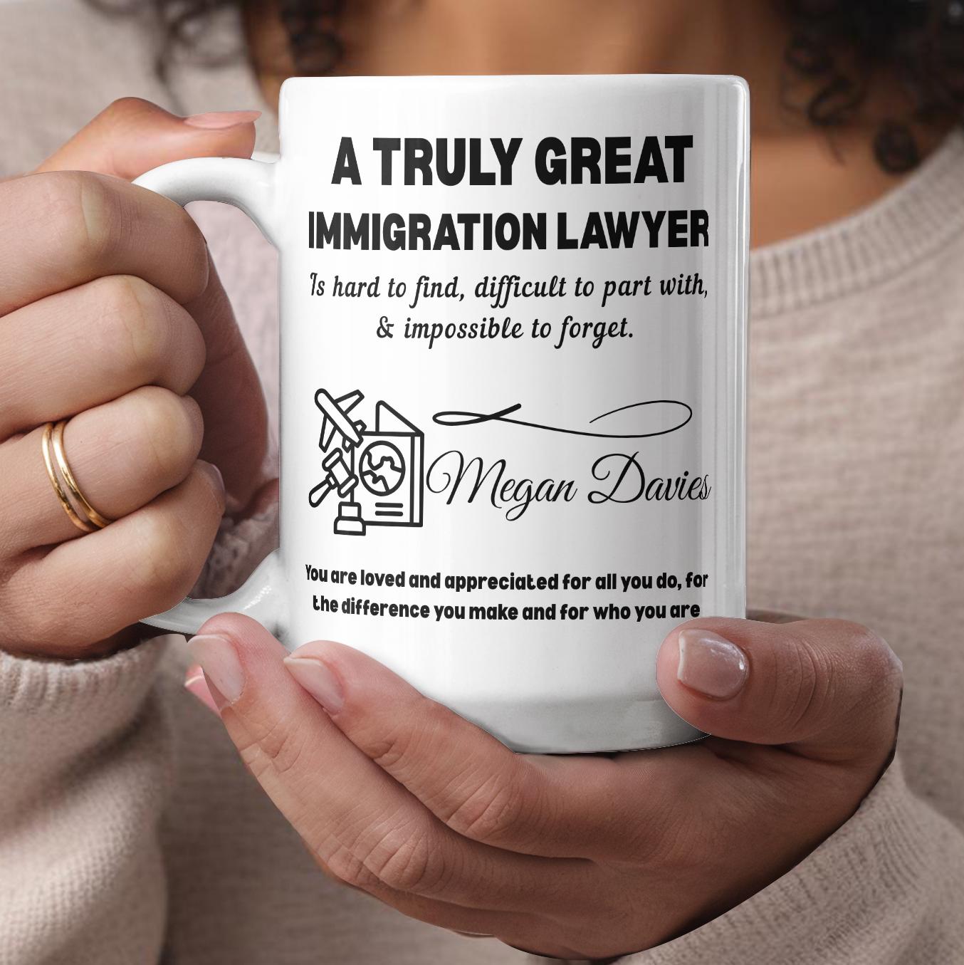 Immigration Lawyer Gift Personalized Color Accent Ceramic Mug