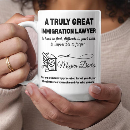 Immigration Lawyer Gift Personalized Color Accent Ceramic Mug