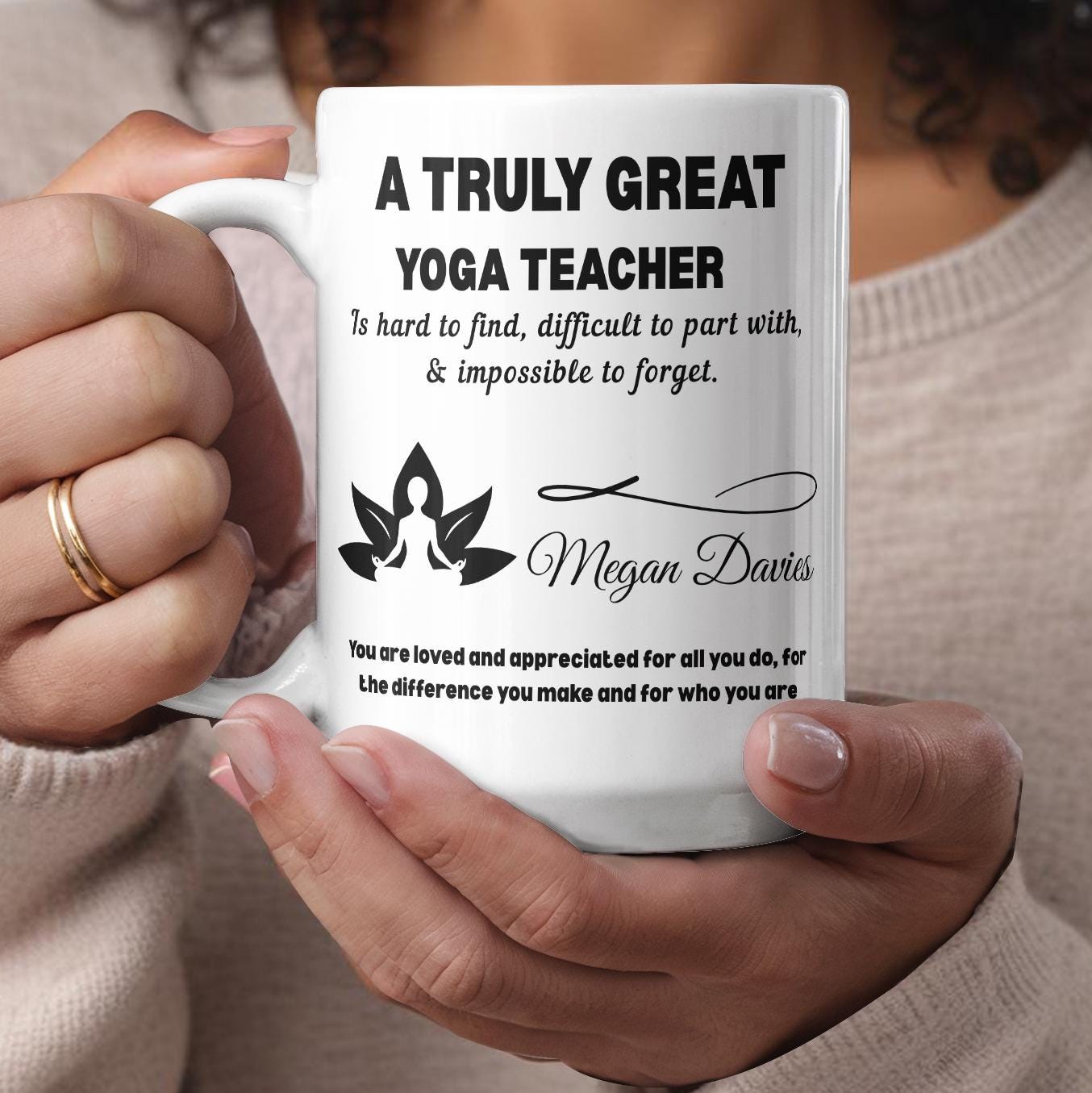 Yoga Teacher Personalized Color Accent Mug – Yogi