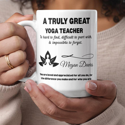 Yoga Teacher Personalized Color Accent Mug – Yogi
