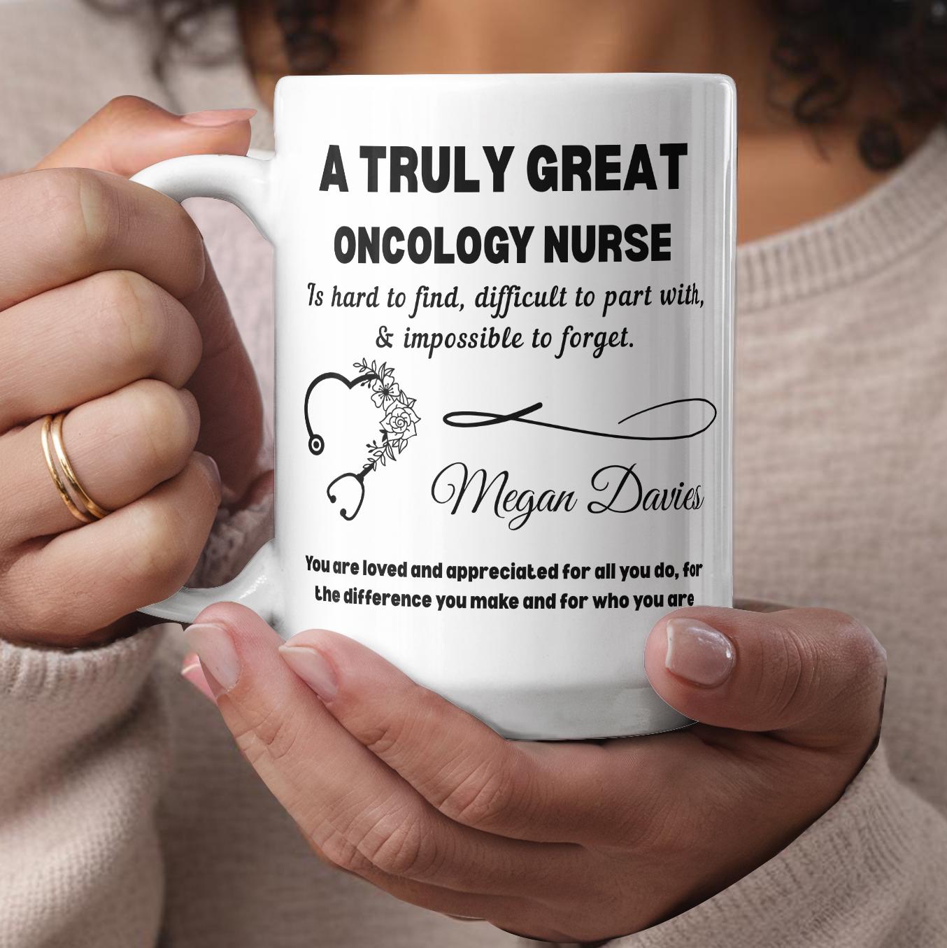 Personalized Oncology Nurse Gift Color Accent Mug – Onc Nurse