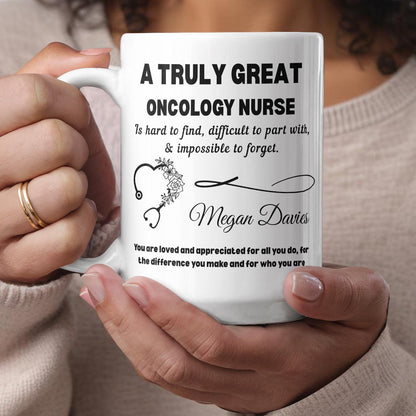 Personalized Oncology Nurse Gift Color Accent Mug – Onc Nurse