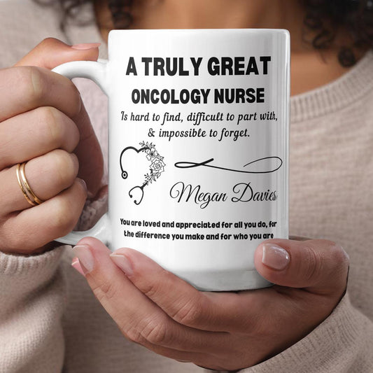Personalized Oncology Nurse Gift Color Accent Mug – Onc Nurse