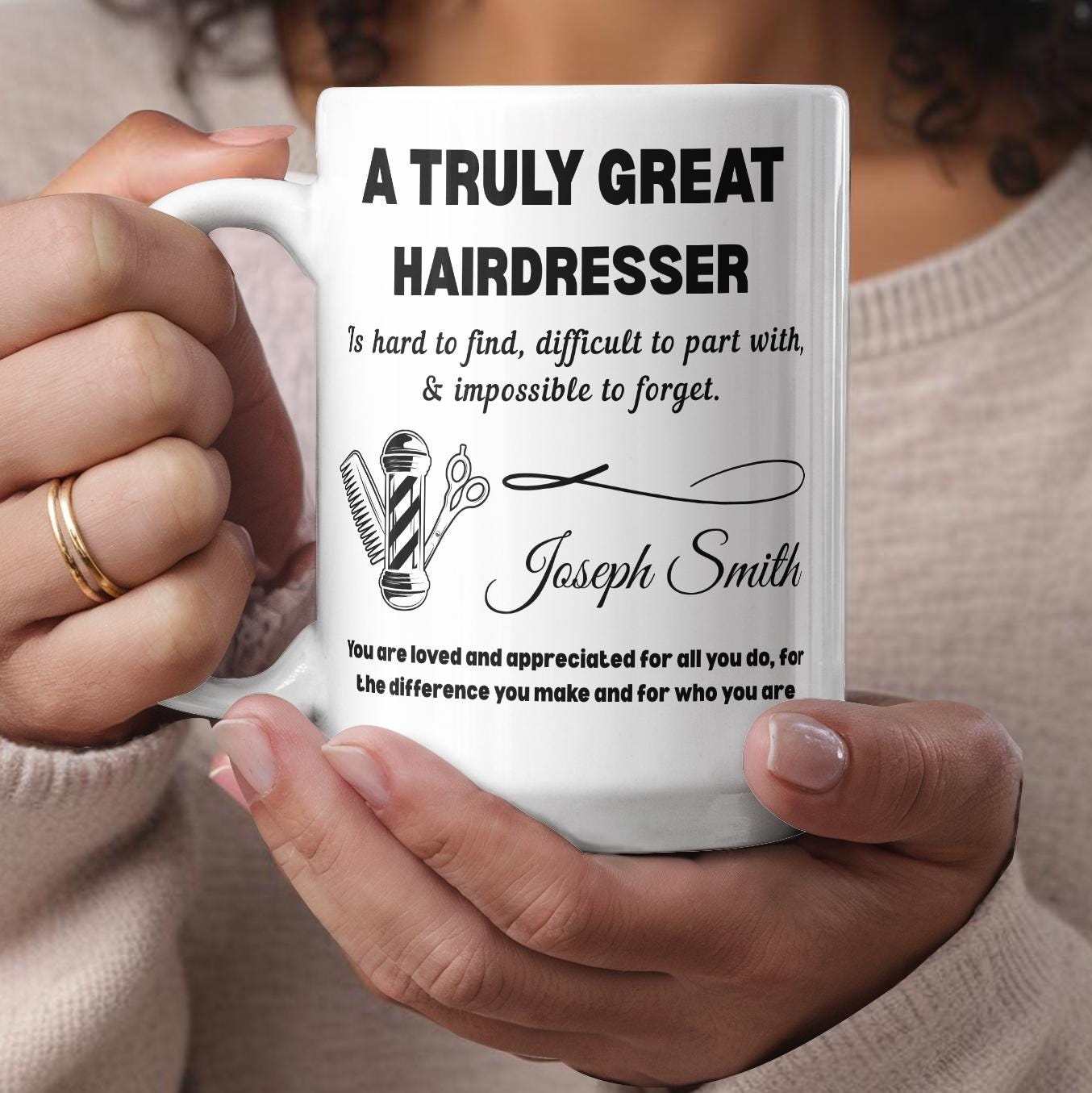 Hairdresser Personalized Color Accent Mug – Hair Stylist Coffee Mug