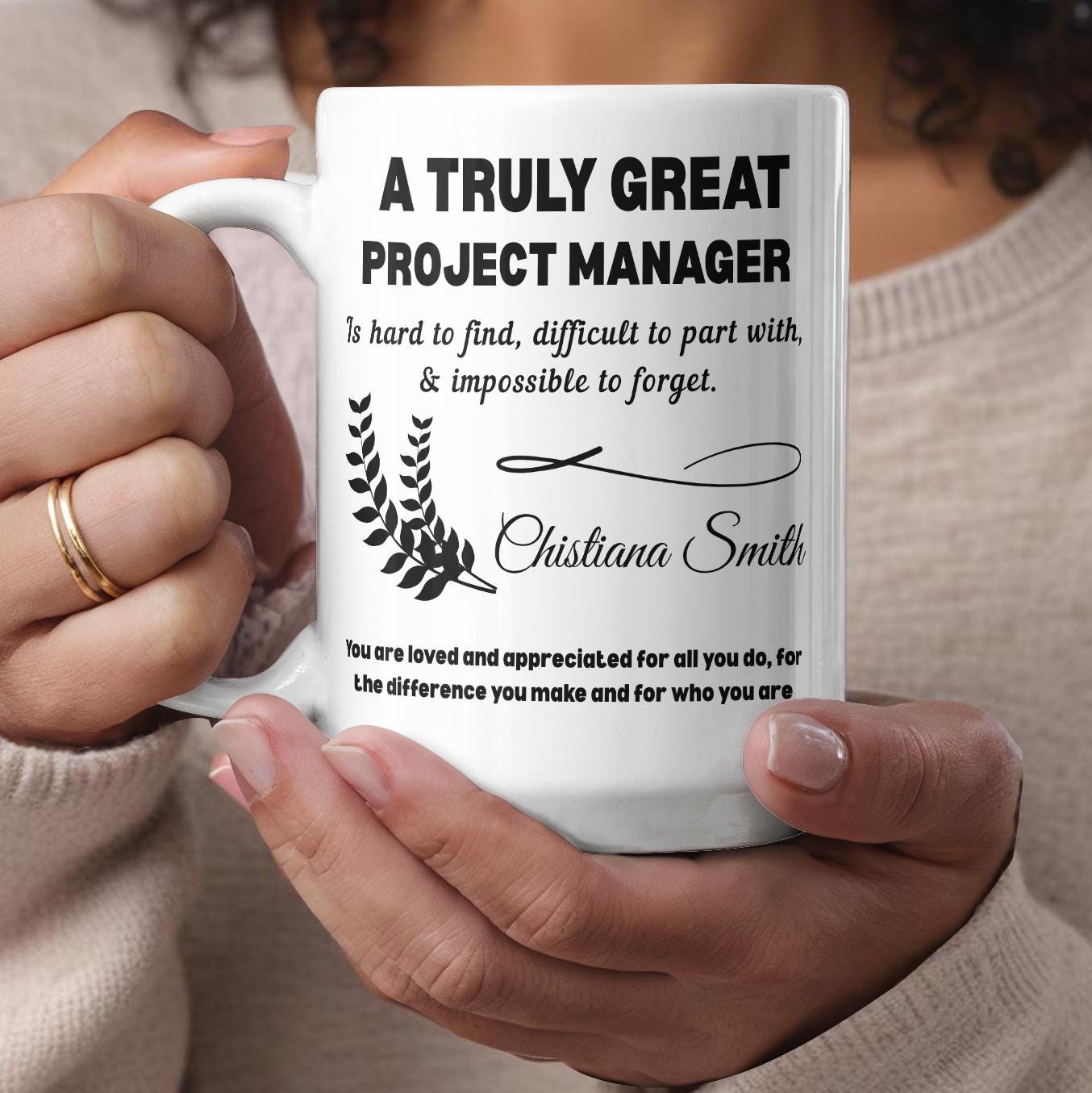 Project Manager Personalized Color Accent Mug – Thank you Gifts