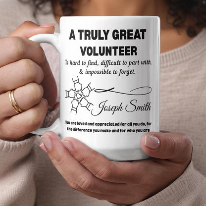 Personalized Volunteer Color Accent Mug – Thank You Gift