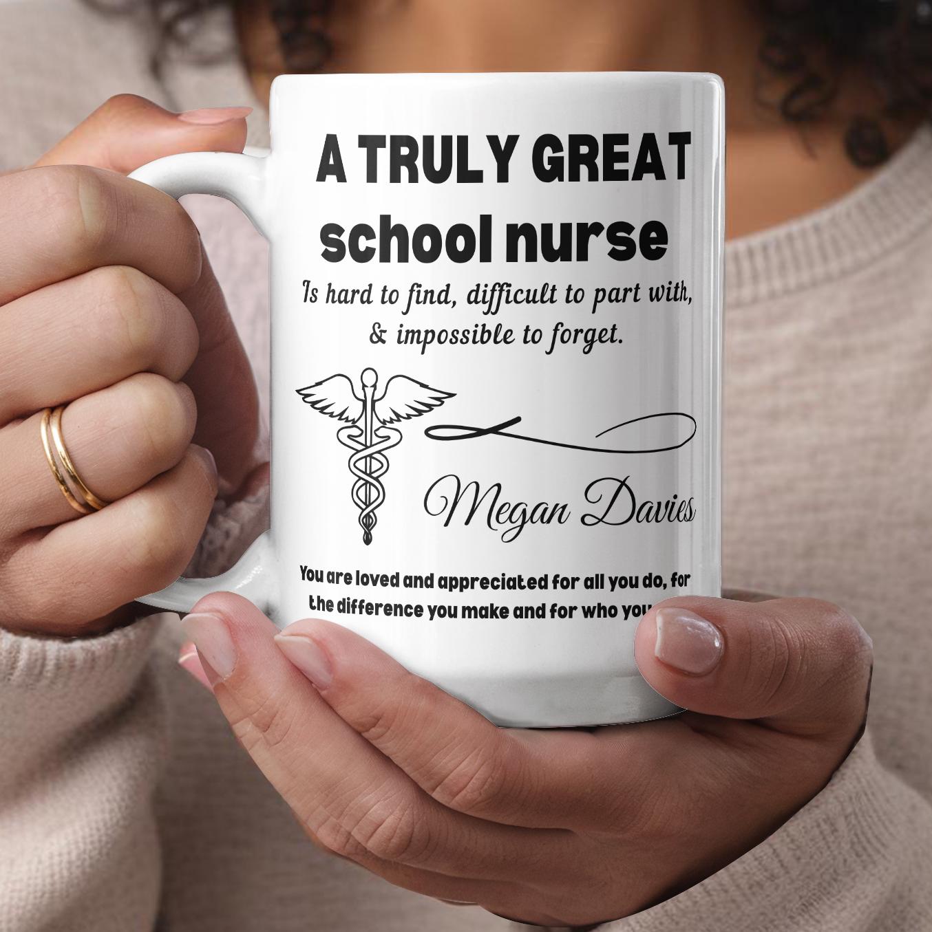 Personalized School Nurse Color Accent Mug: Appreciation & Thank You