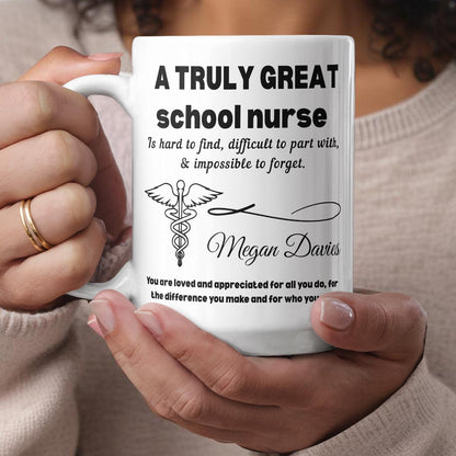Personalized School Nurse Color Accent Mug: Appreciation & Thank You