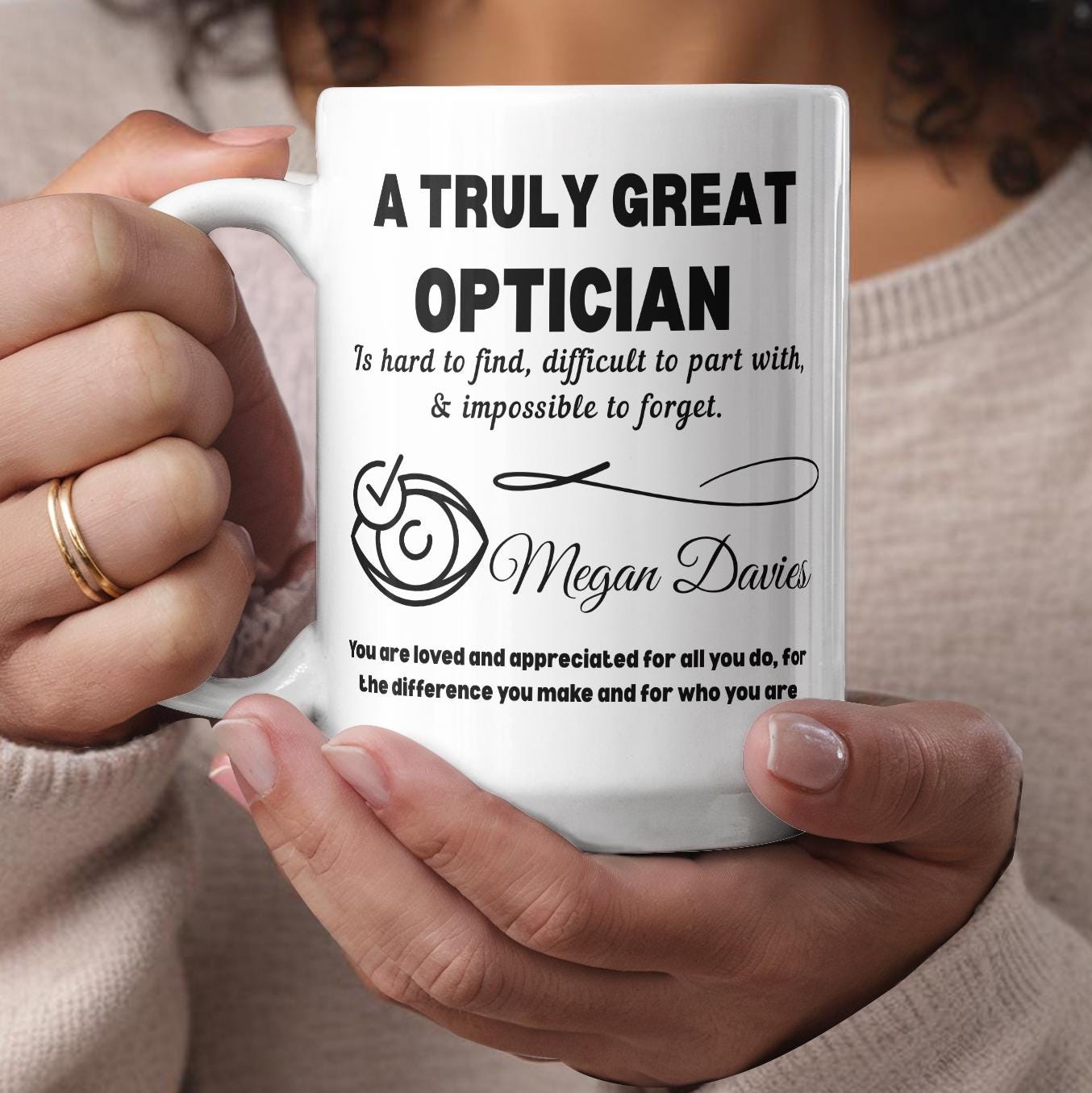 Personalized Optician Color Accent Mug – Eye Doctor Gift