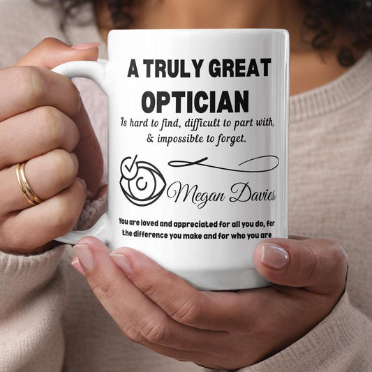 Personalized Optician Color Accent Mug – Eye Doctor Gift