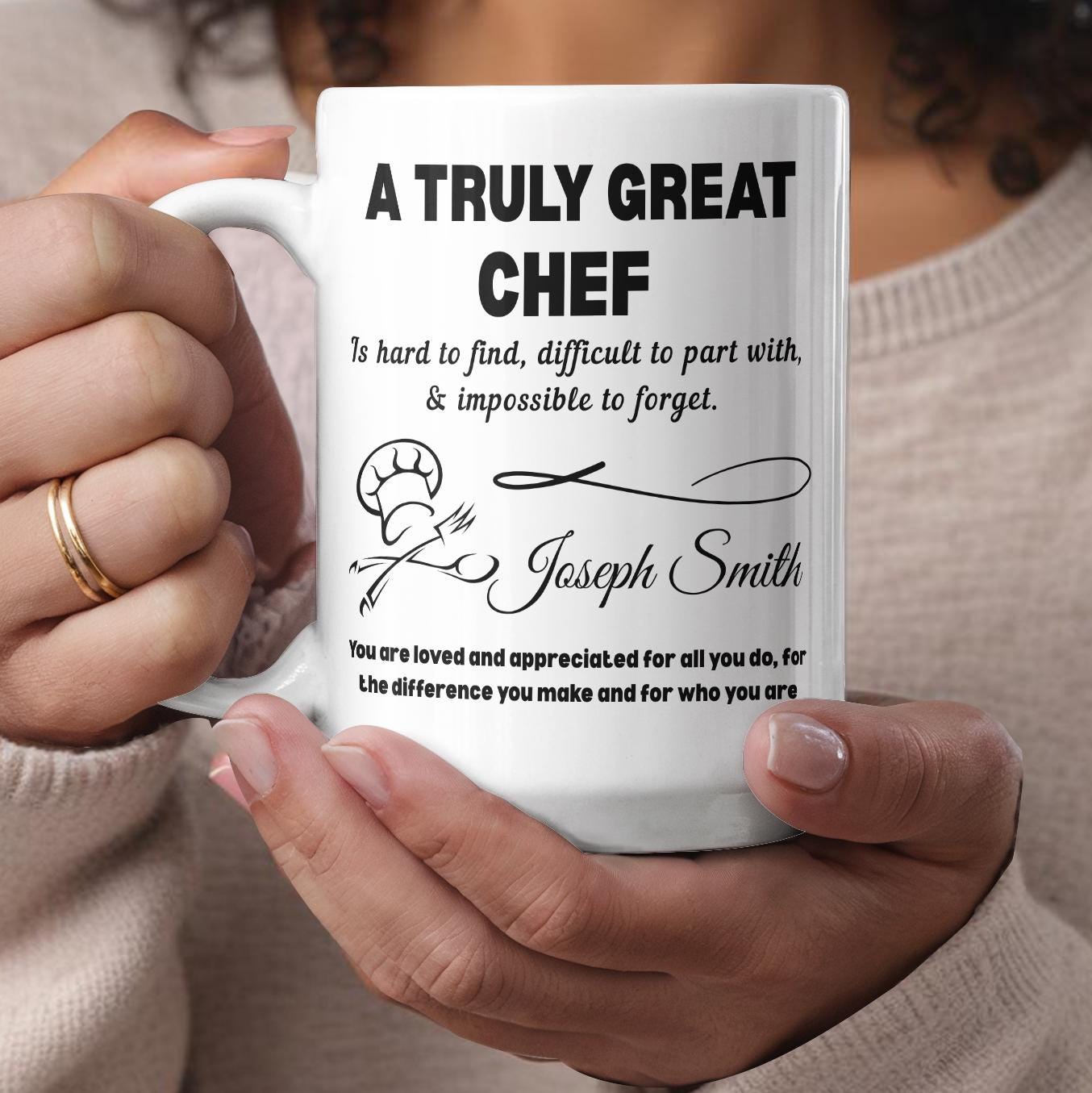 Chef Gift Personalized Color Accent Mug – Culinary Gifts