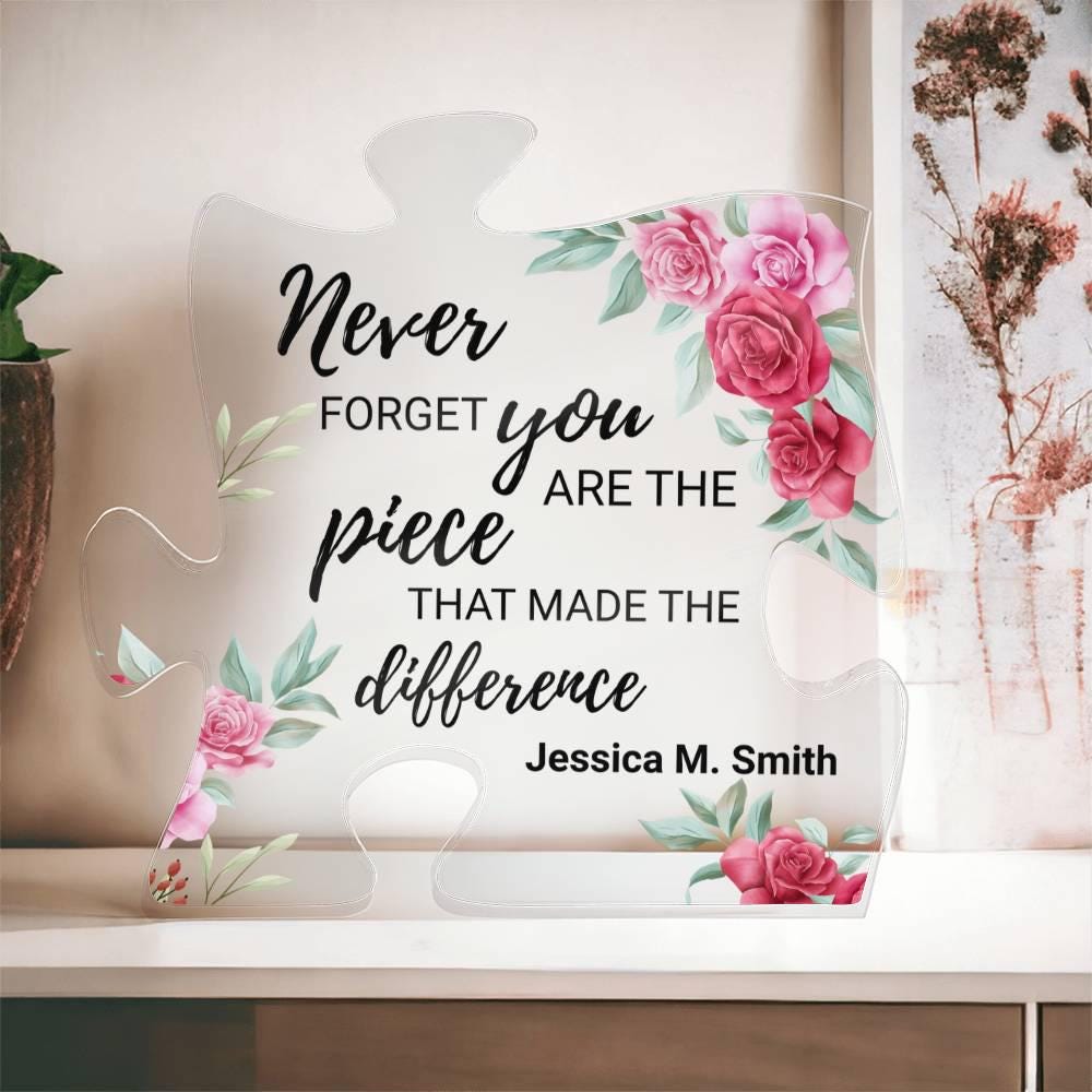Retirement Gift Personalized Puzzle Acrylic Plaque – Female Boss – view 4