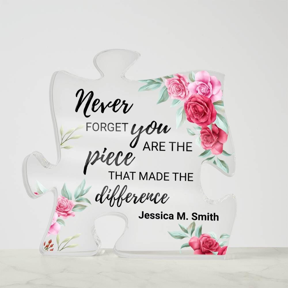 Retirement Gift Personalized Puzzle Acrylic Plaque – Female Boss – view 2
