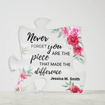 Retirement Gift Personalized Puzzle Acrylic Plaque – Female Boss – view 2