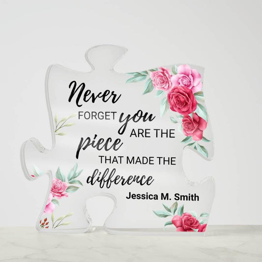 Retirement Gift Personalized Puzzle Acrylic Plaque – Female Boss – view 2